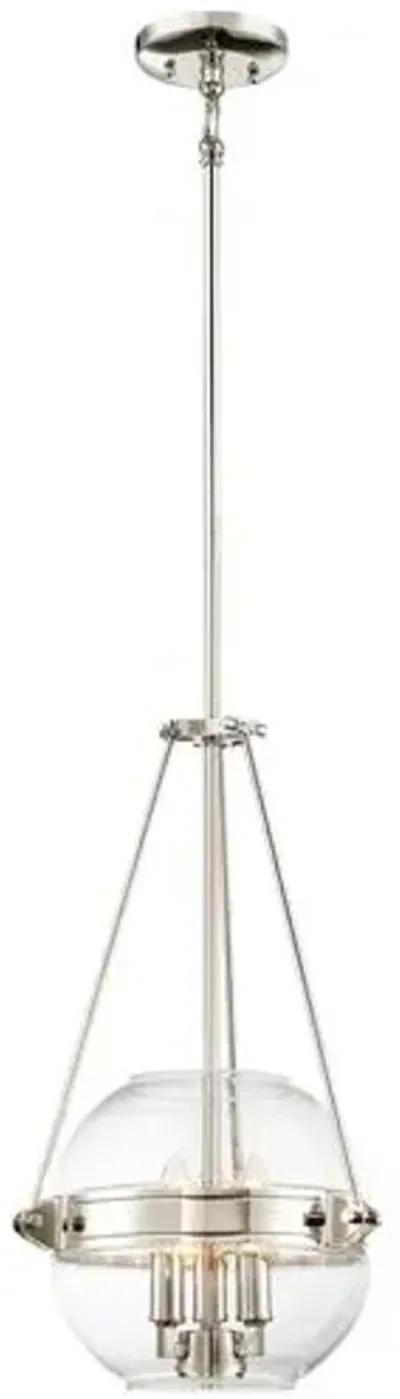 Atrio 3-Light Globe Pendant - Polished Nickel - Silver