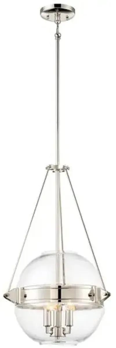 Atrio 3-Light Globe Pendant - Polished Nickel - Silver