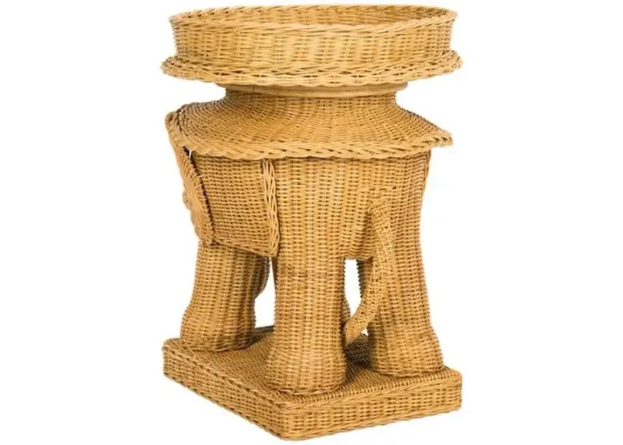 Milo Elpehant Rattan Side Table - Natural - Beige