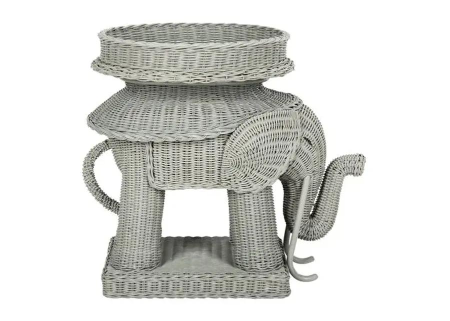 Milo Elpehant Rattan Side Table - Gray