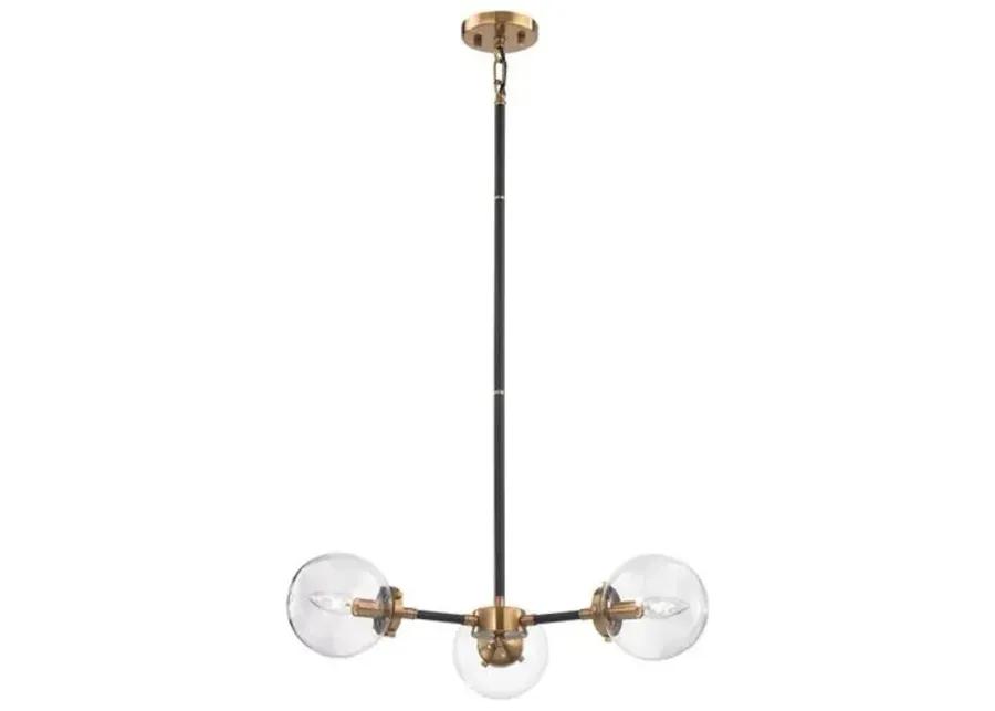 Covelli 3-Light Chandelier - Antiqued Gold/Black