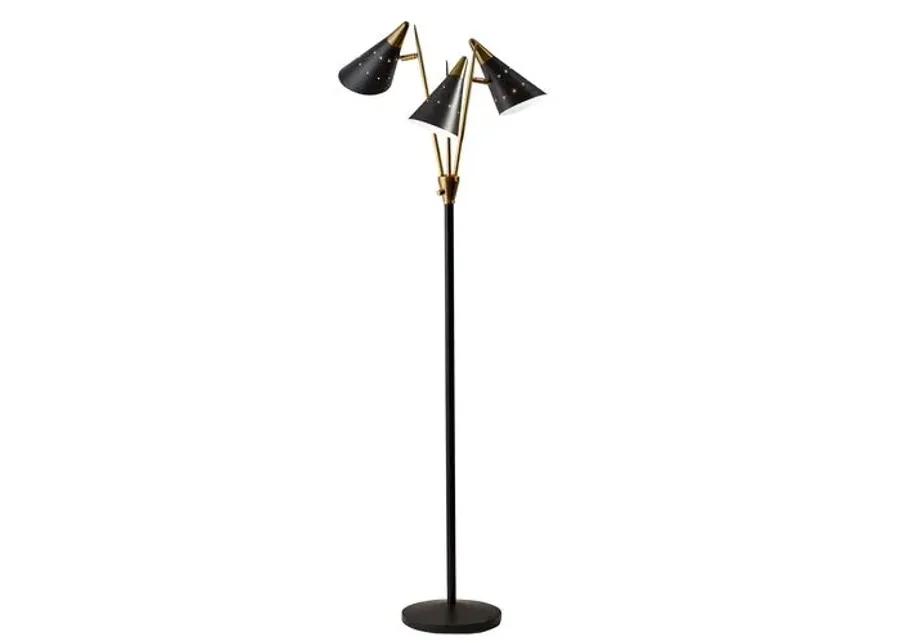 Kedzie 3-Arm Floor Lamp - Matte Black