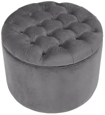 Mia Storage Ottoman - Gray Velvet