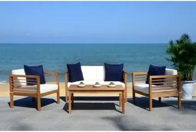 Perth 4-Pc Outdoor Lounge Set - Navy/White