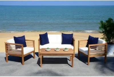 Perth 4-Pc Outdoor Lounge Set - Navy/White