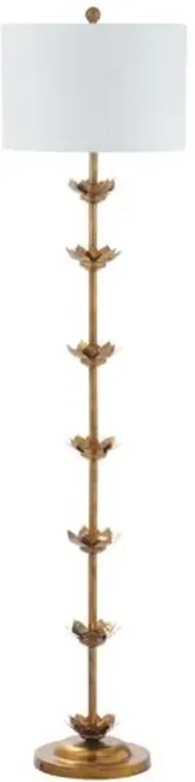 Claire Leaf Floor Lamp - Antique Gold