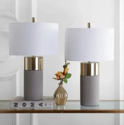 Set of 2 Chloe Concrete Table Lamps - Gold/Grey