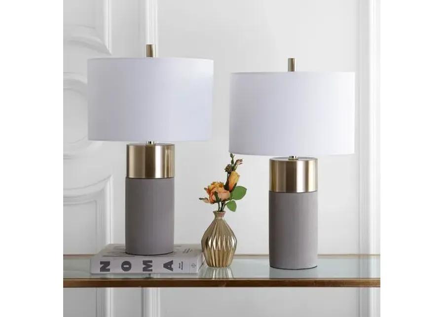 Set of 2 Chloe Concrete Table Lamps - Gold/Grey