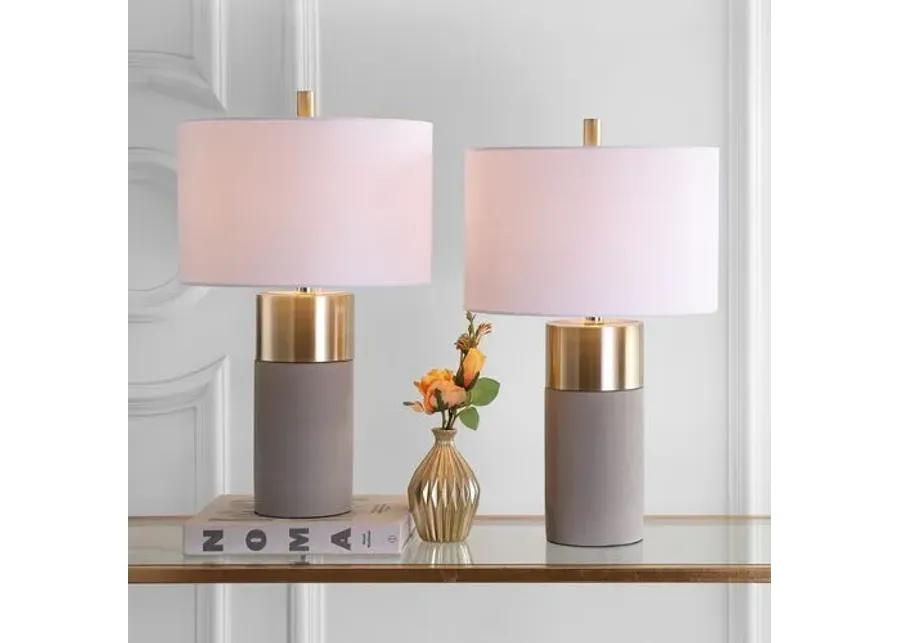 Set of 2 Chloe Concrete Table Lamps - Gold/Grey