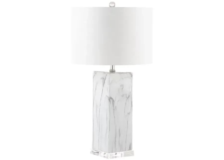 Set of 2 Addie Table Lamps - Black/White Marble