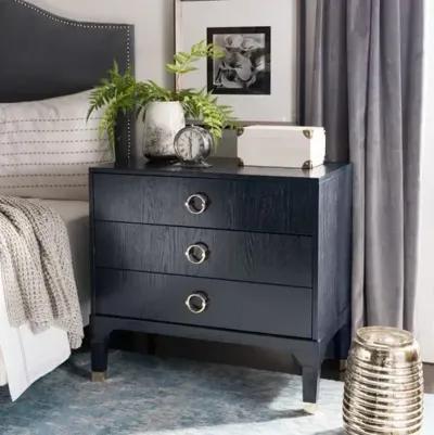 Royce Nightstand - Navy/Gold