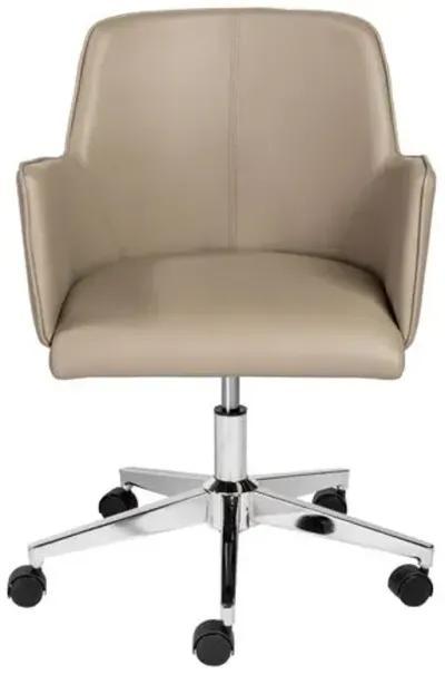 Sonny Leatherette Office Chair - Taupe - Brown