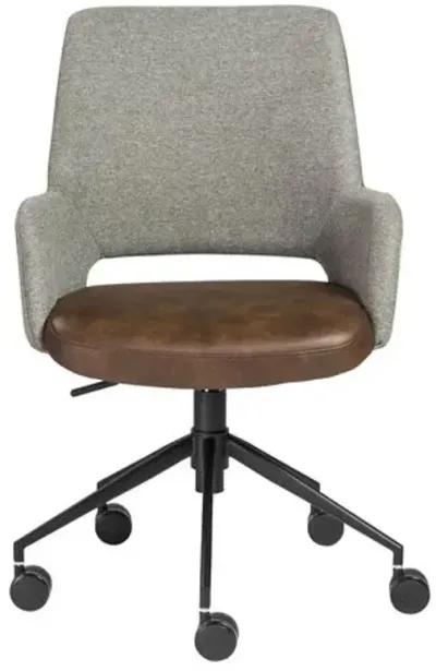 Ava Office Chair - Light Gray/Brown - Black