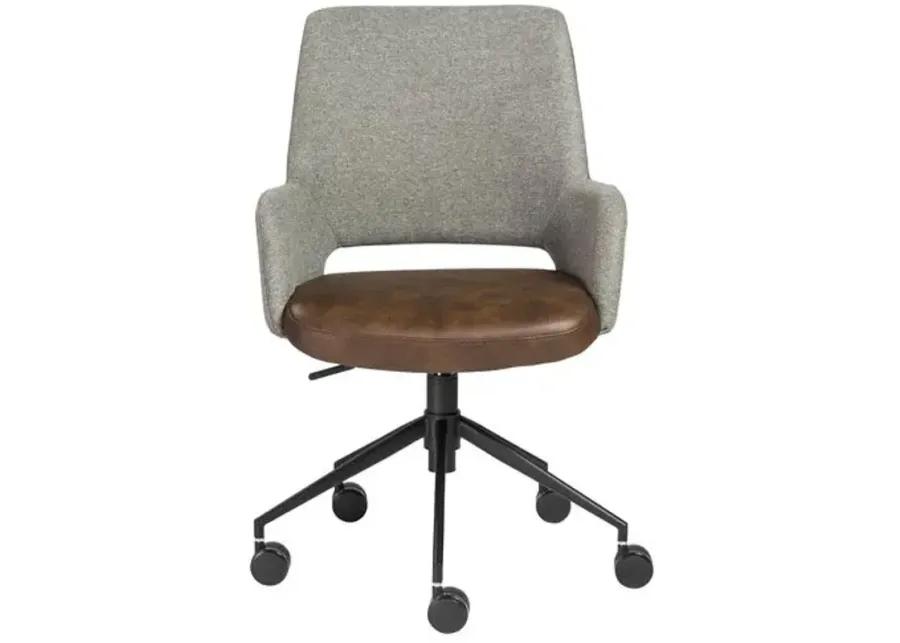 Ava Office Chair - Light Gray/Brown - Black