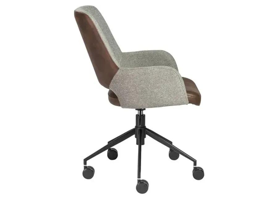 Ava Office Chair - Light Gray/Brown - Black