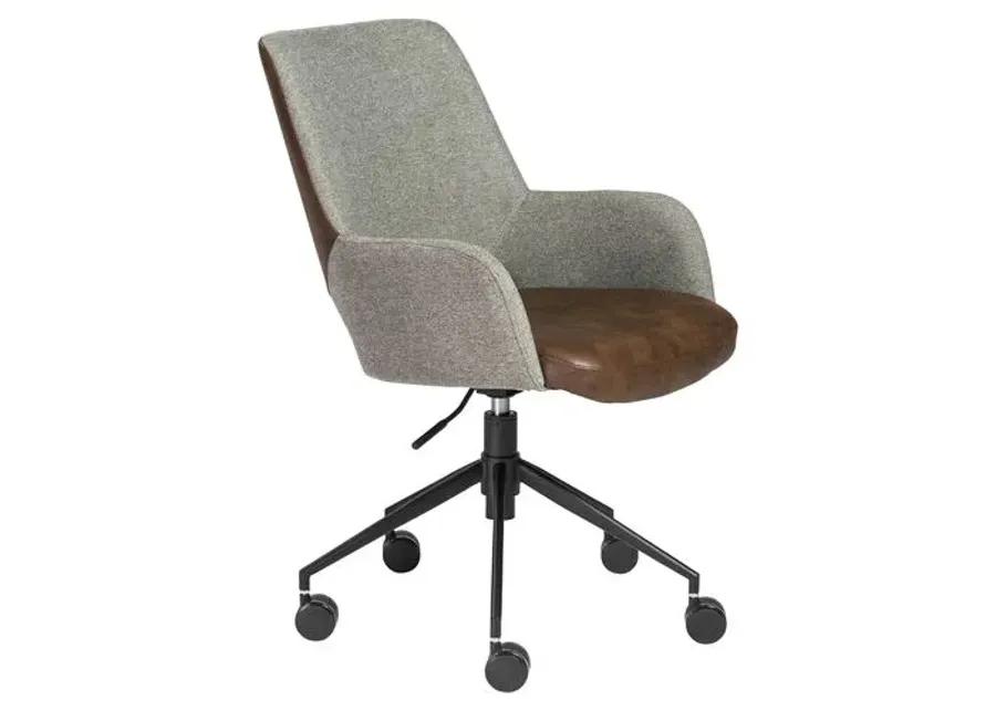 Ava Office Chair - Light Gray/Brown - Black