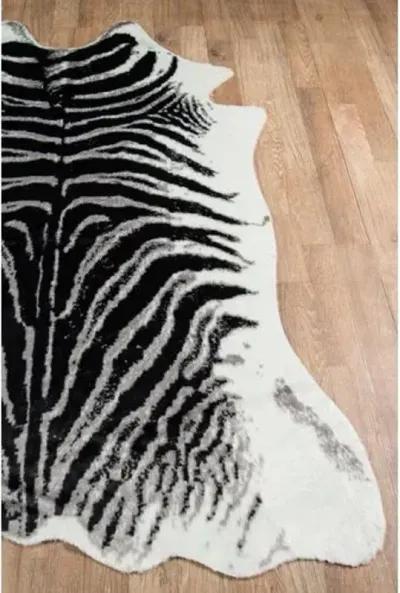 5'x8' Acadia Zebra Faux-Hide Rug - Black - Erin Gates - Black