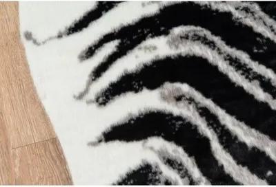 5'x8' Acadia Zebra Faux-Hide Rug - Black - Erin Gates - Black