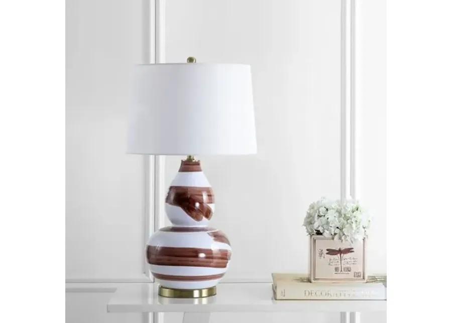 Riley Table Lamp - Brown/White