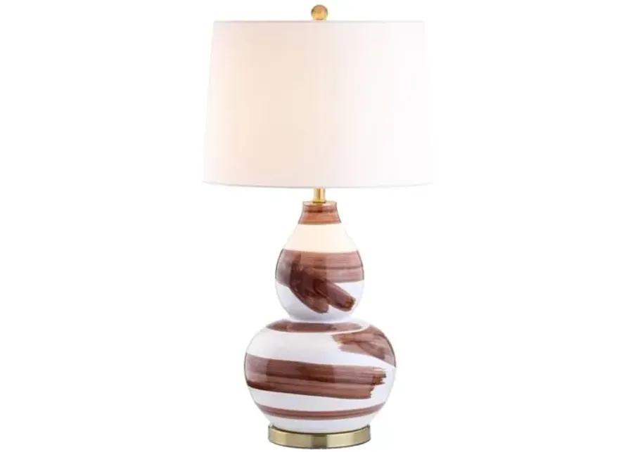 Riley Table Lamp - Brown/White