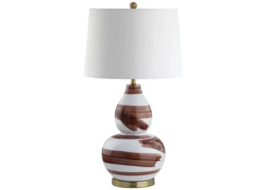 Riley Table Lamp - Brown/White