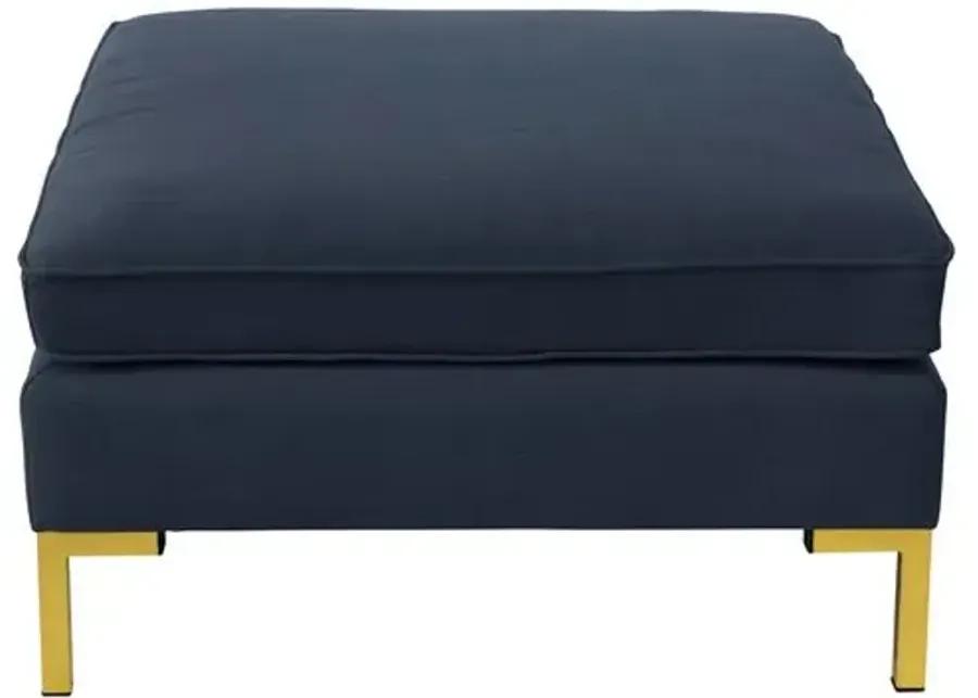 Marceau Ottoman - Handcrafted - Blue