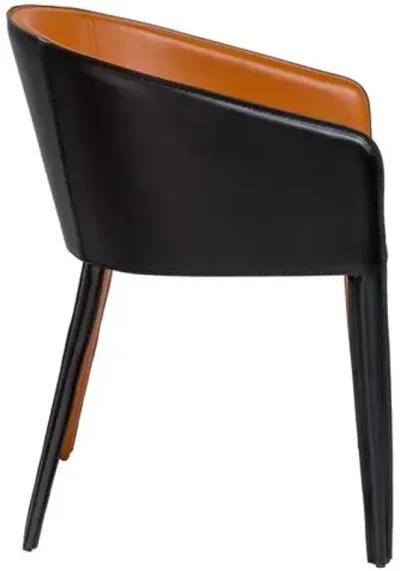 Casey Leatherette Armchair - Cognac/Black - Brown