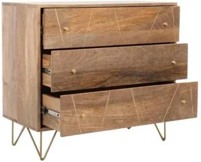 Epner Nightstand - Natural/Brass