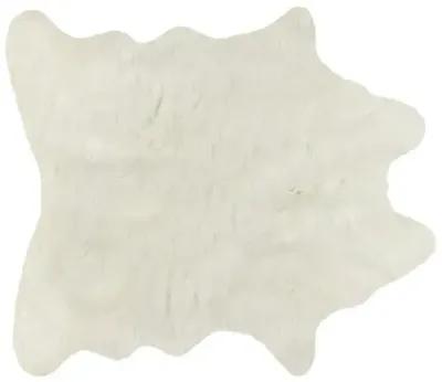 4'3"x5' Faux Cowhide Rug - Off-White - Ivory