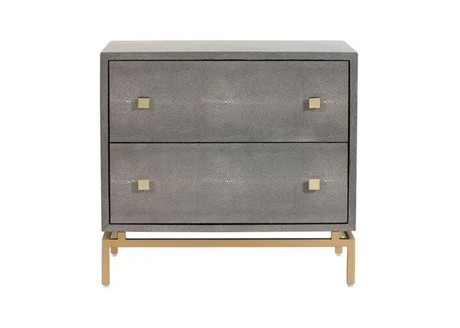 Sandy Nightstand - Gray Shagreen - Handcrafted