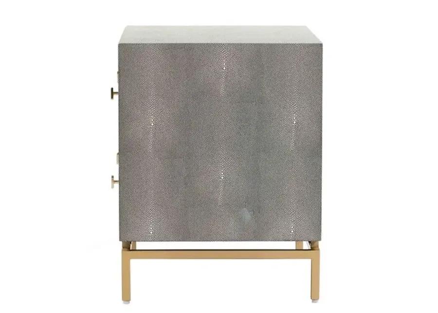 Sandy Nightstand - Gray Shagreen - Handcrafted