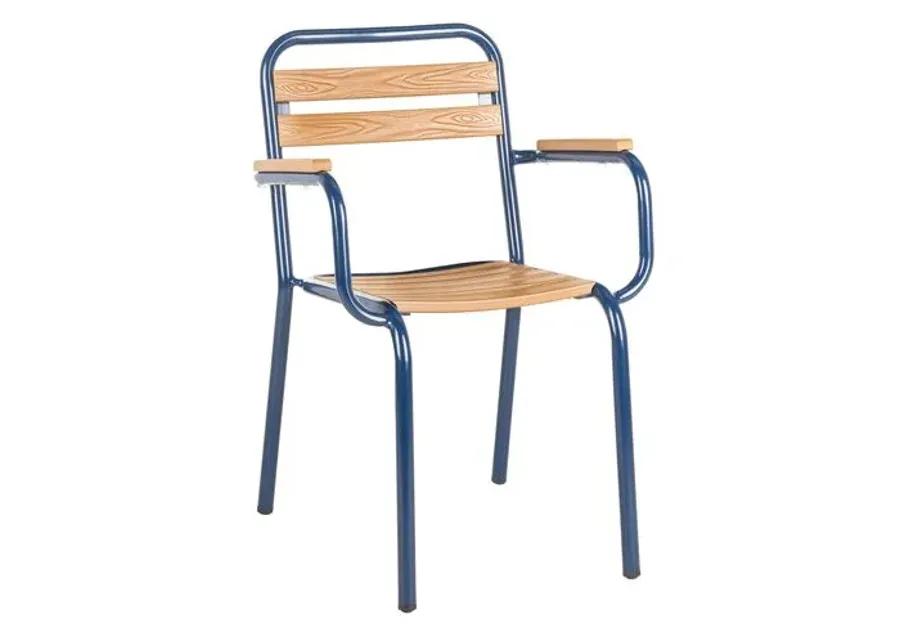 Set of 2 Rayton Stackable Chairs - Navy/Natural - Blue