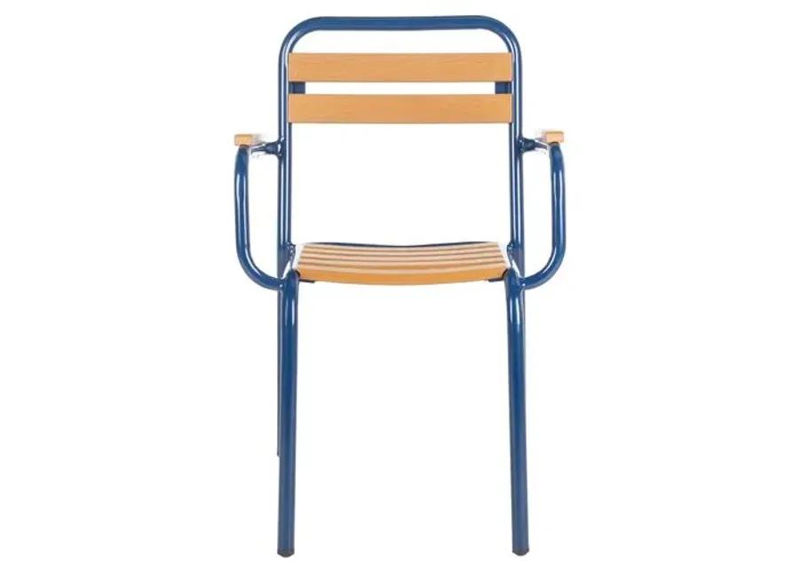 Set of 2 Rayton Stackable Chairs - Navy/Natural - Blue