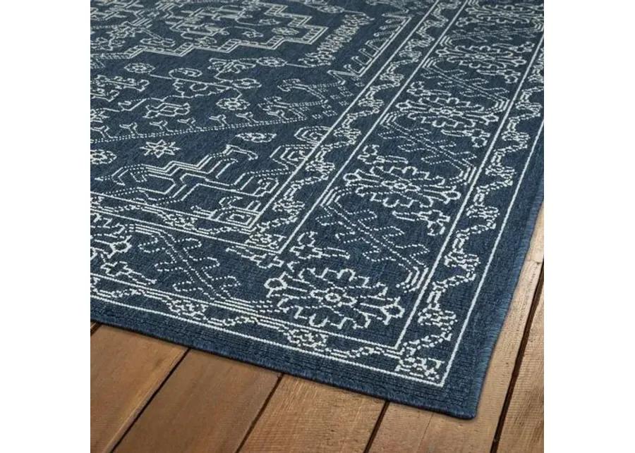 Shaili Outdoor Rug - Navy/White - Blue - Blue