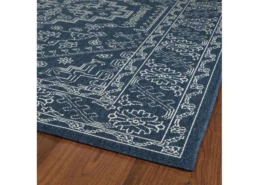 Shaili Outdoor Rug - Navy/White - Blue - Blue