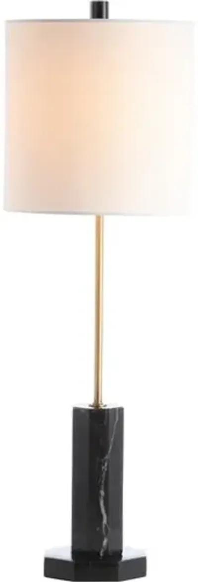 Zaia Marble Buffet Lamp - Black/Brass