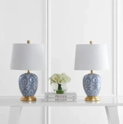 Set of 2 Kai Ceramic Table Lamps - Blue/White