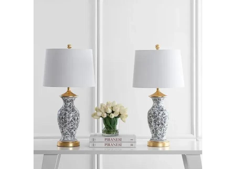 Set of 2 Kae Ceramic Table Lamps - Black/White