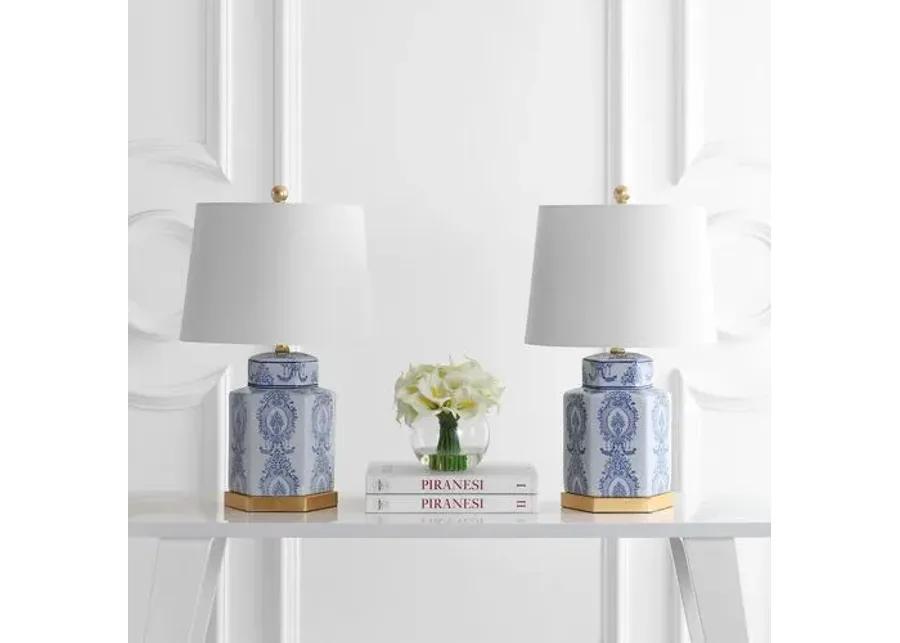 Set of 2 Bella Ceramic Table Lamps - Blue/White