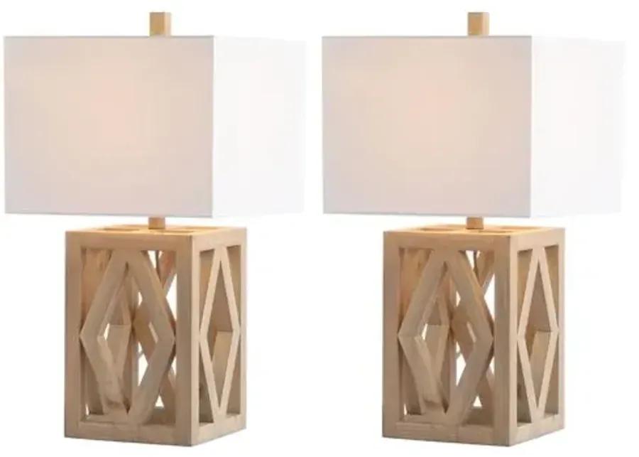 Set of 2 Penelope Table Lamps - Natural