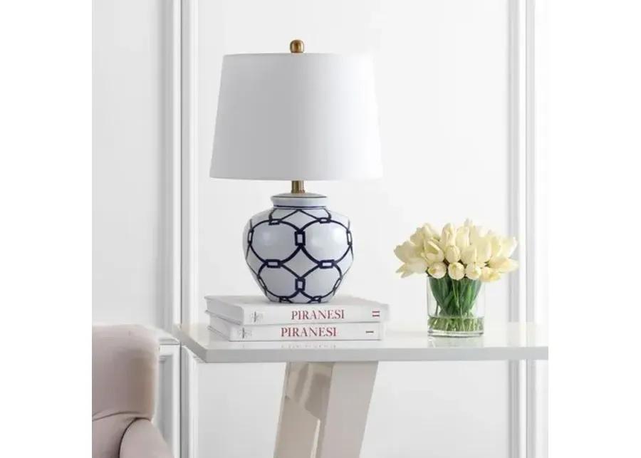 Quinn Table Lamp - White/Blue