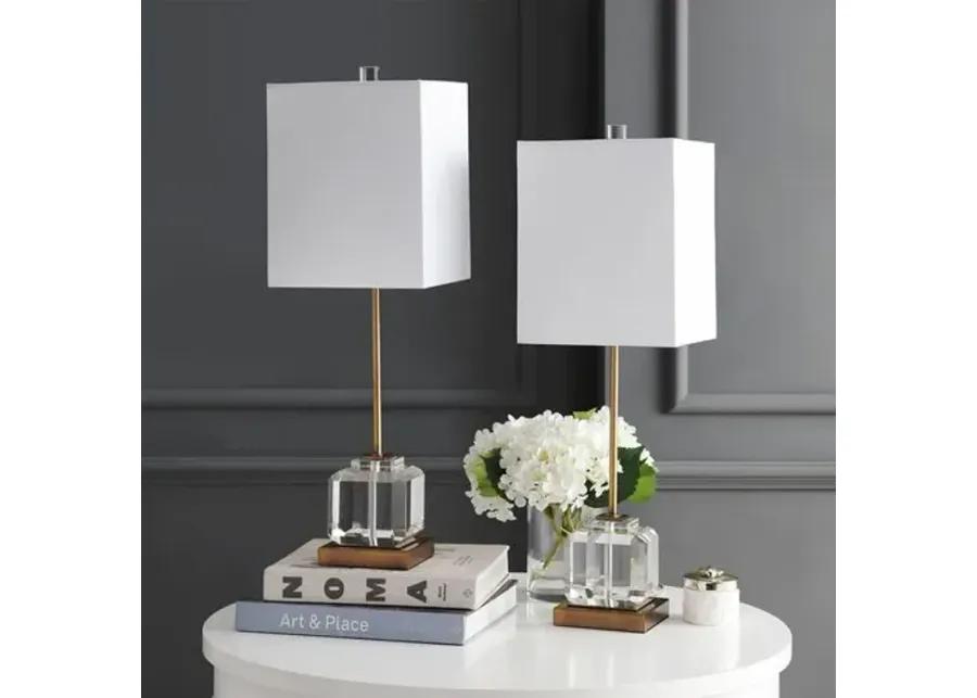 Set of 2 Jade Crystal Table Lamps - Clear/Brass Gold