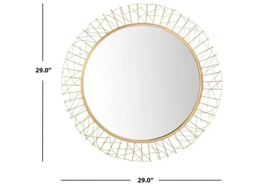 Leah Round Wall Mirror - Gold