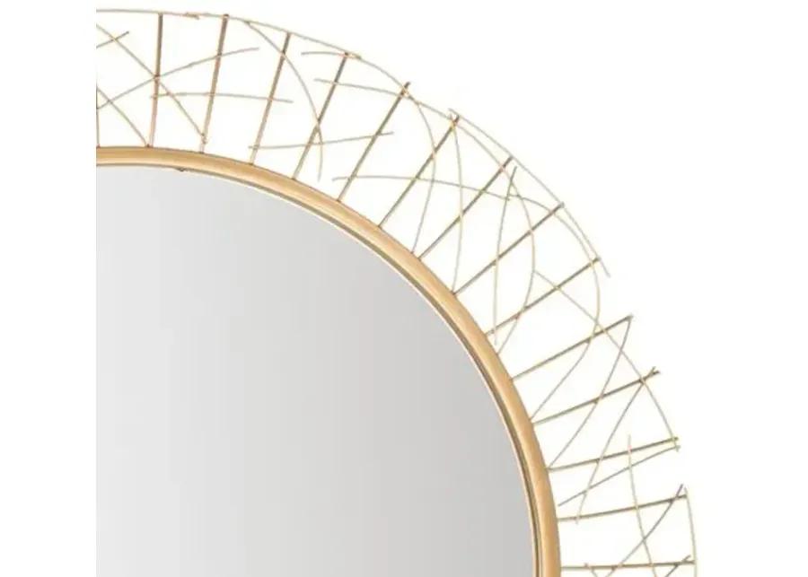 Leah Round Wall Mirror - Gold