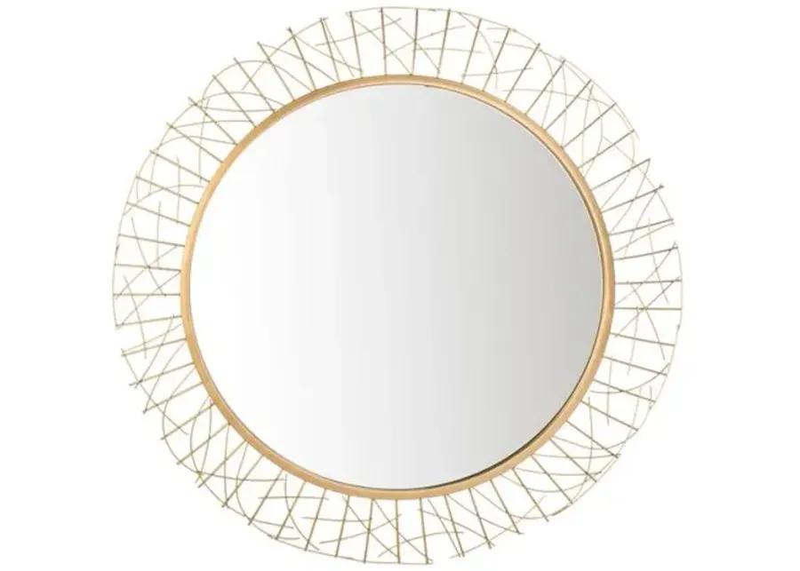 Leah Round Wall Mirror - Gold