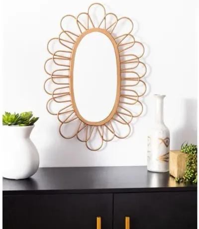 Rory Flora Oval Wall Mirror - Gold