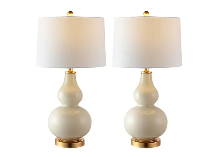 Set of 2 Addison Table Lamps - Cream