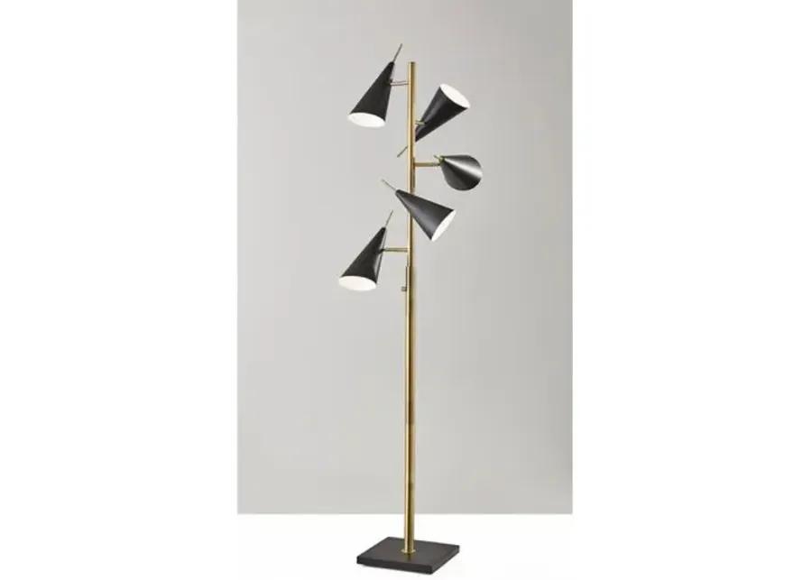 Lucas Tree Floor Lamp - Black/Brass