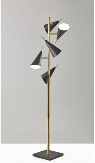 Lucas Tree Floor Lamp - Black/Brass