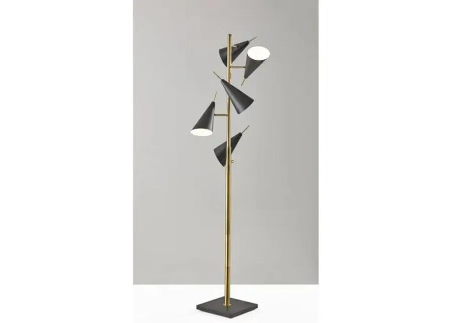 Lucas Tree Floor Lamp - Black/Brass